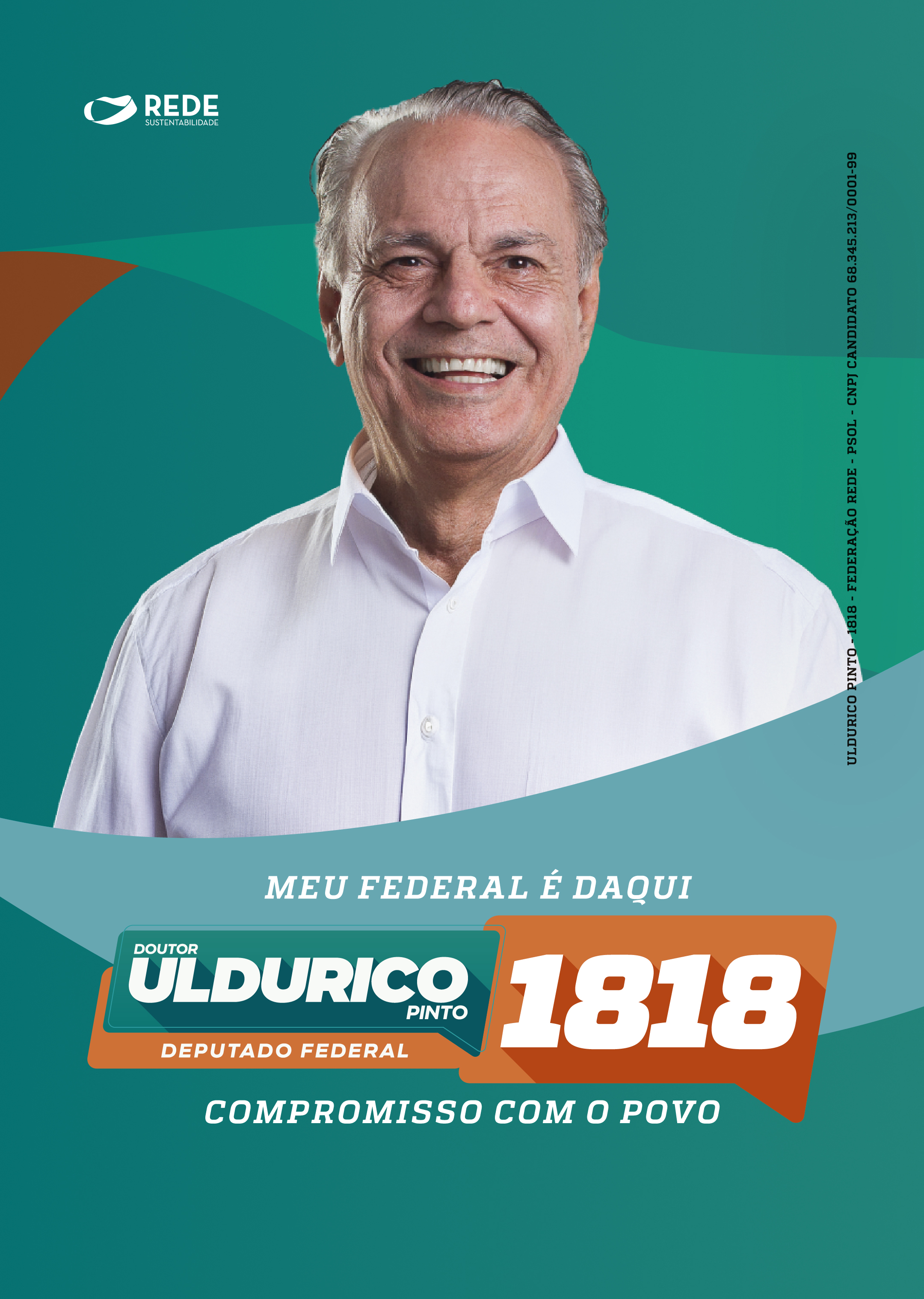 Prévia da frente do santinho digital de Uldurico Pinto 1818
